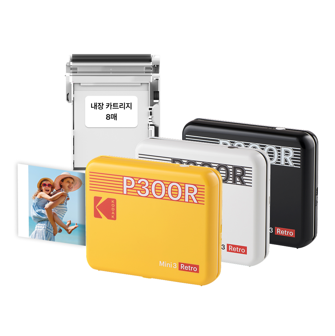코닥 포토프린터 사진인화기+카트리지 8매 3인치 레트로