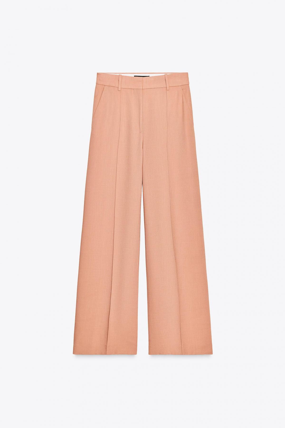 자라 미니멀 비스코스 블렌드 와이드 팬츠 8428/751 PASTEL PINK - 상세 이미지 4