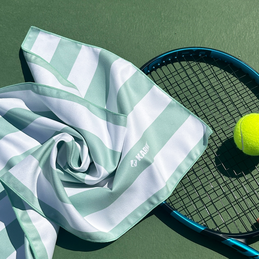 스트라이프 건식 스포츠 타올 1+1 극세사 수영 수건 운동 골프 대형 타월 수영장 땀흡수