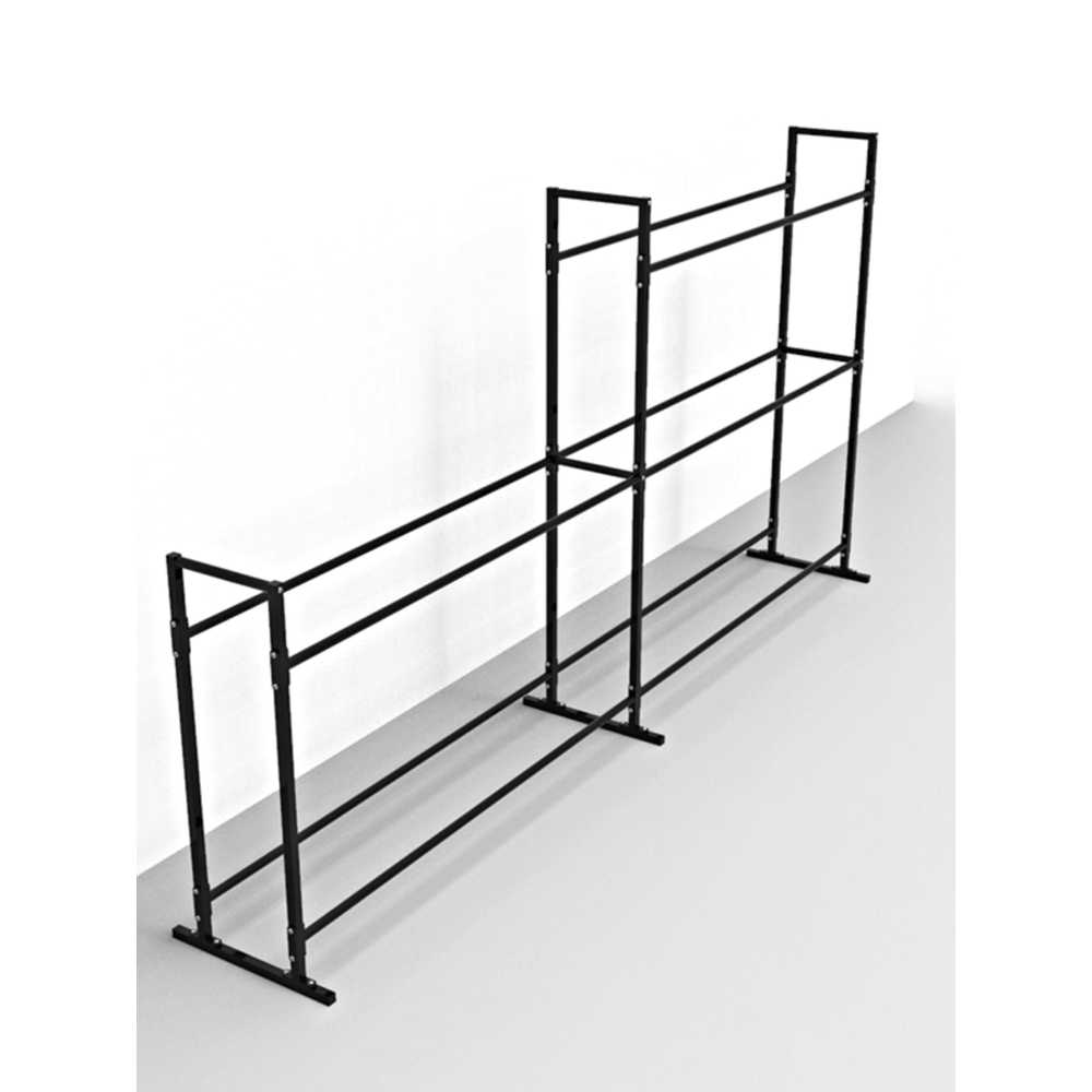 짐볼거치대 철제 보관대 랙 스트레칭 하프짐볼 수납 3단 블랙 175x50x163cm - 상세 이미지 5