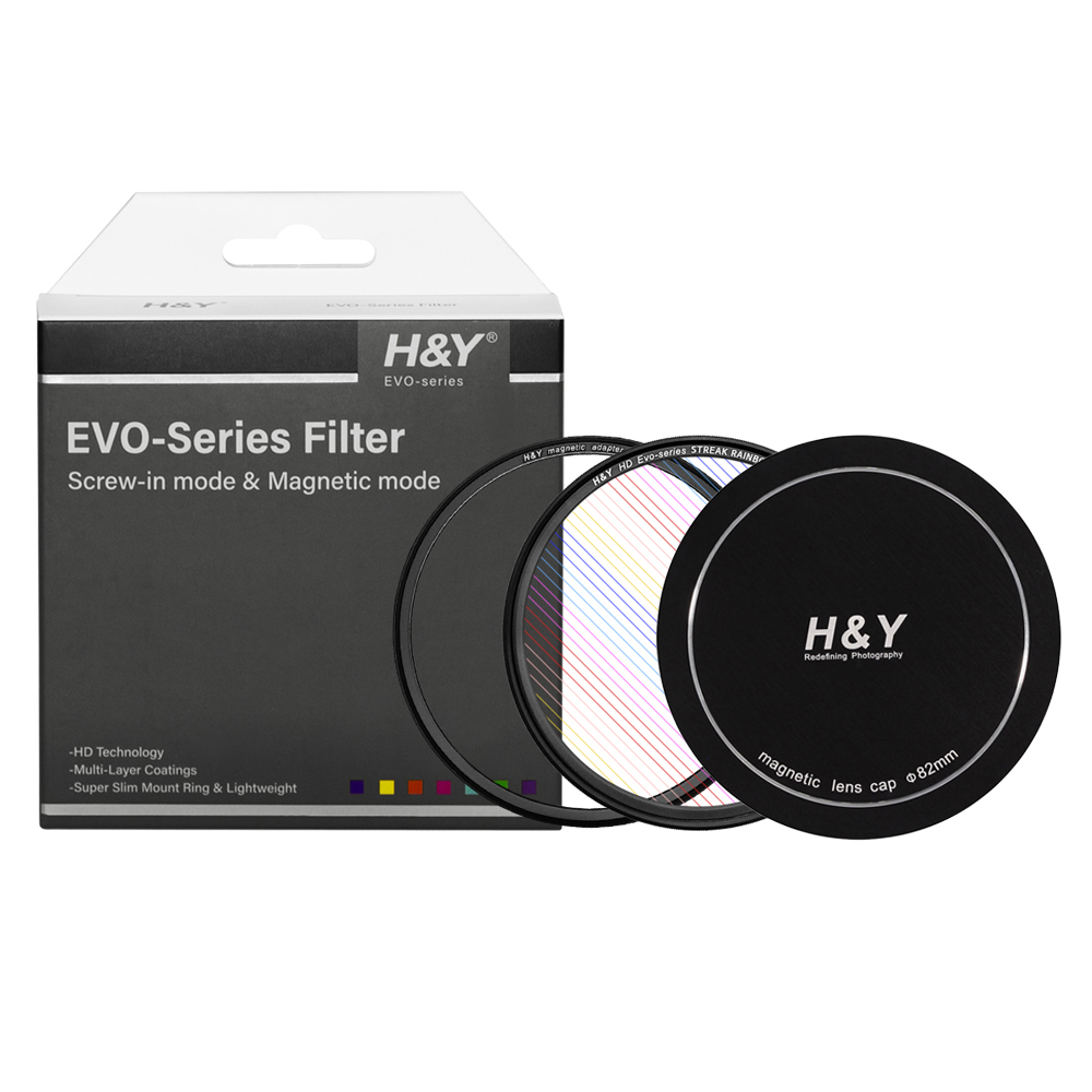 HNY HD EVO 레인보우 스트릭 마그네틱필터 렌즈캡 세트 82mm - 상품 이미지