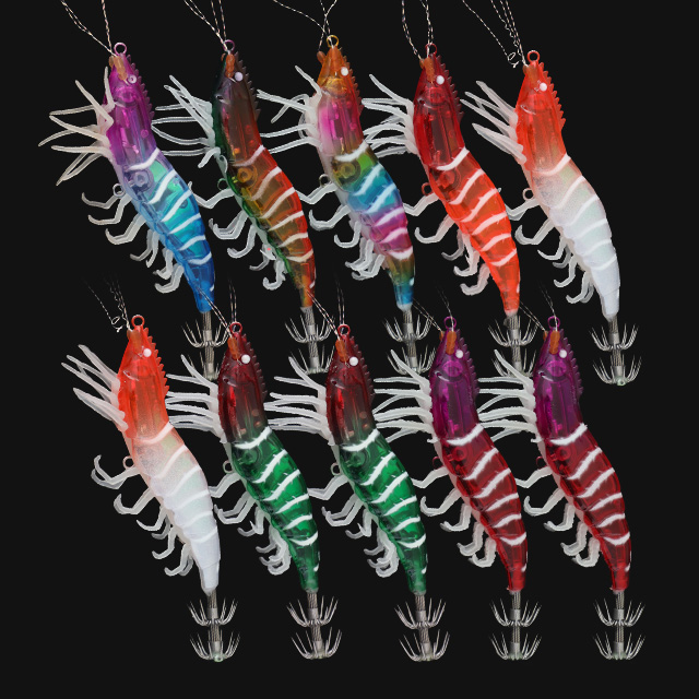 쿠미 줄초상 10종 리얼 새우 에기 세트 쉬림프 루어 갑오징어 한치 쭈꾸미