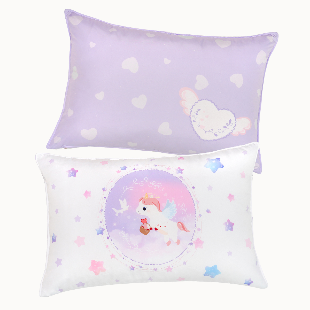 알러지케어 캐릭터 누빔 키즈베개커버 Summer 엘리 화이트 (유니콘), 40x60cm