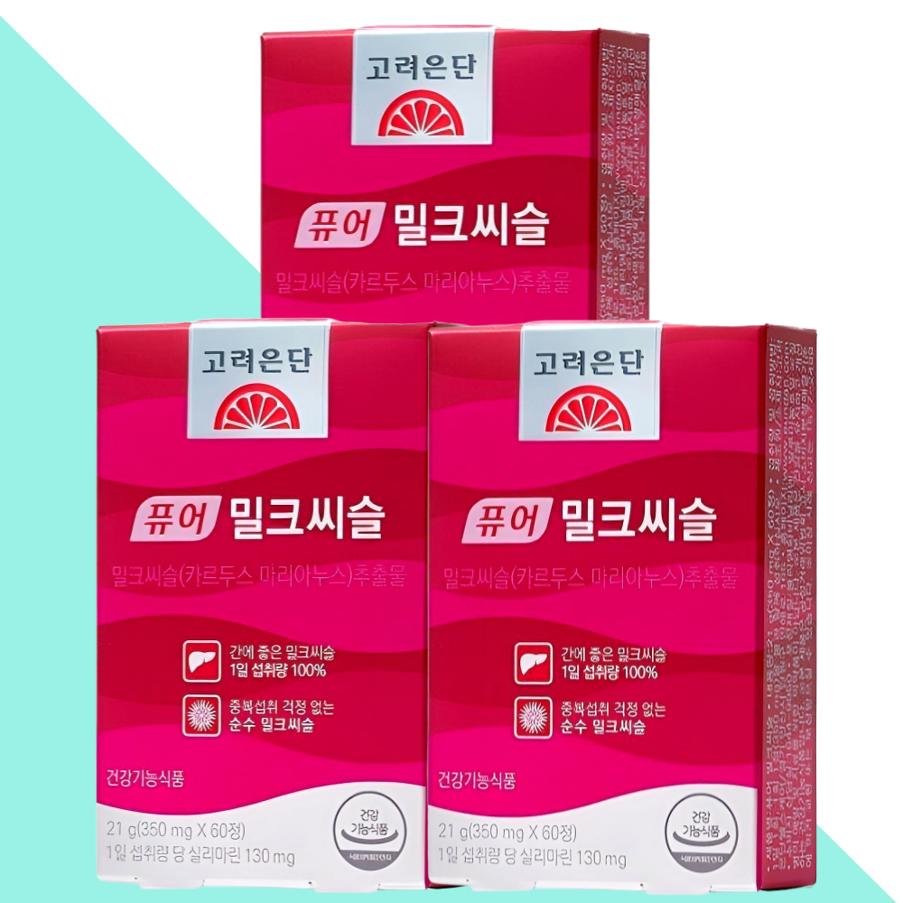 고려은단 퓨어 밀크씨슬 간에좋은영양제 밀크시슬 60정X3개