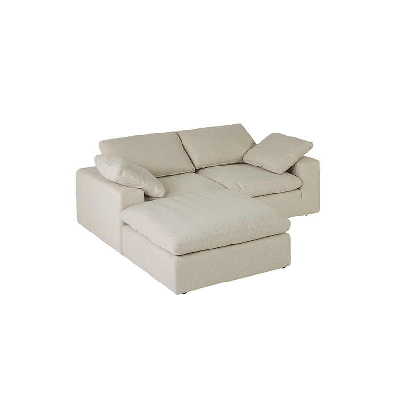 까사미아 캄포 구스30 클래식 소파 스툴포함, 아이보리, 3인용