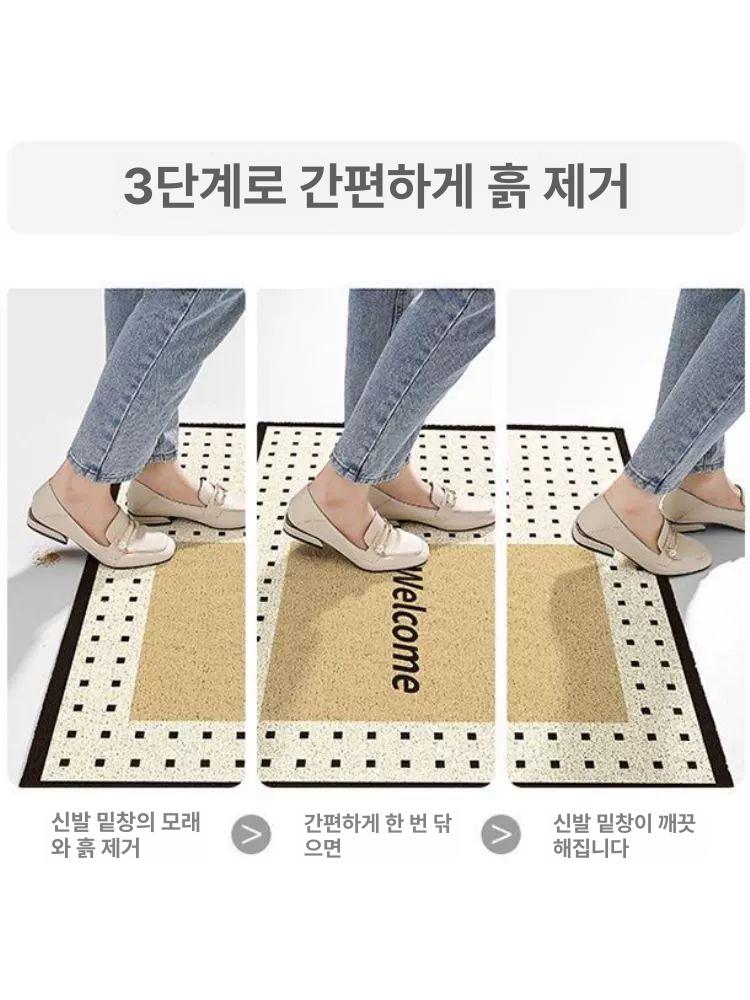 현관 발판 패턴 반달 꽃무늬 플라워 화장실 발깔개 QC-천천류잉 120x140cm 문틈안걸림 - 상세 이미지 5