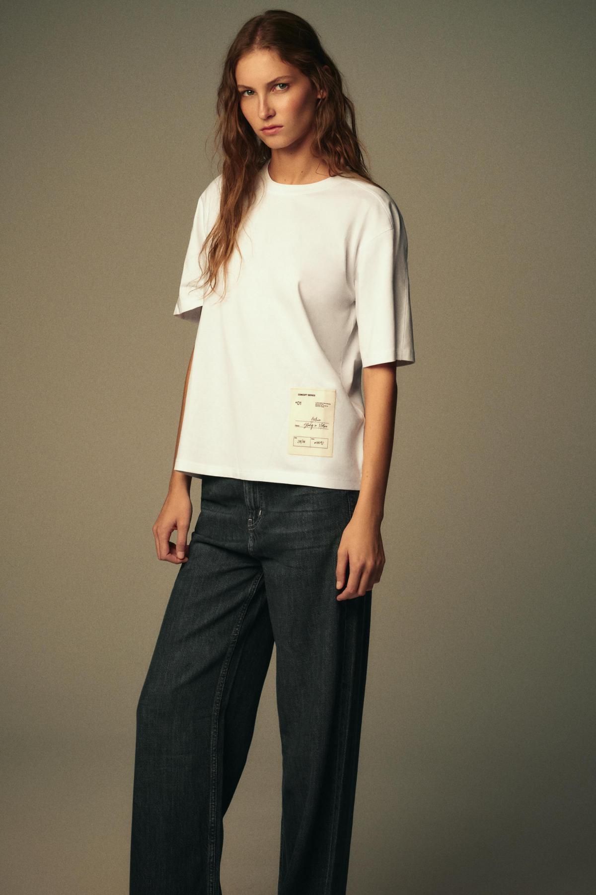 자라 베이직 레귤러핏 라운드넥 반팔 티셔츠 1165/844 WHITE - 상세 이미지 5