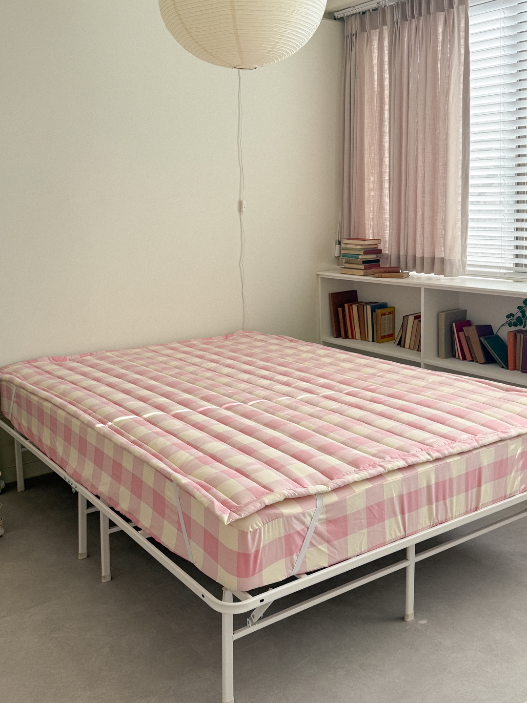 마리엔젤 봄핑크 빅깅엄체크 알러지케어 먼지없는 사계절 패드 SS