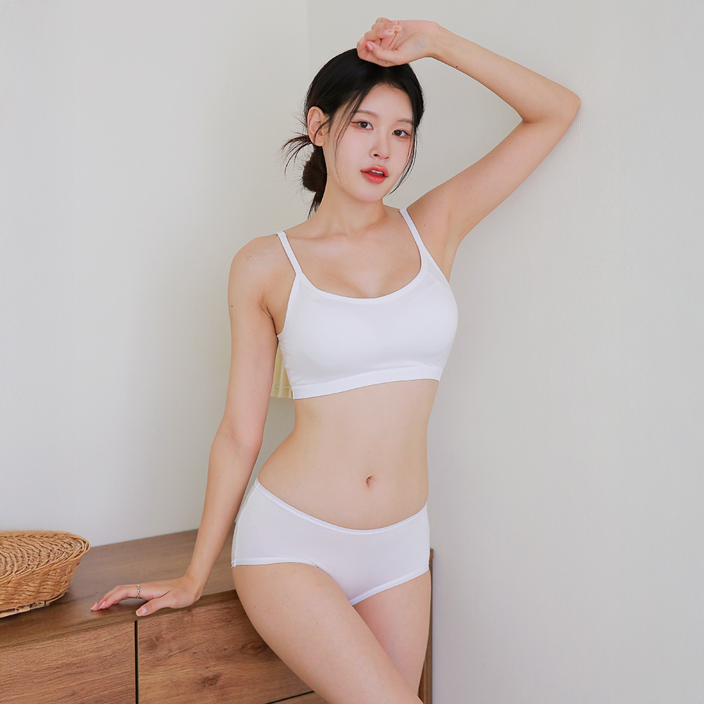 DDO 여성 속옷세트 편한 노와이어 여자 언더웨어 심리스 브라팬티세트 화이트, 85, 1장 - 상세 이미지 4
