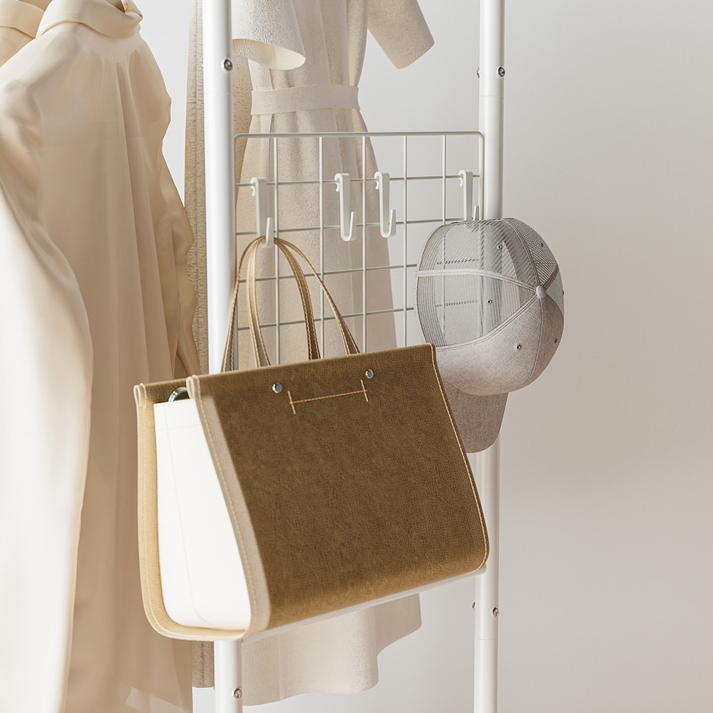 무베즈 서랍형 2단 이동식행거 스탠다드 드레스룸 스탠드 옷걸이 행거