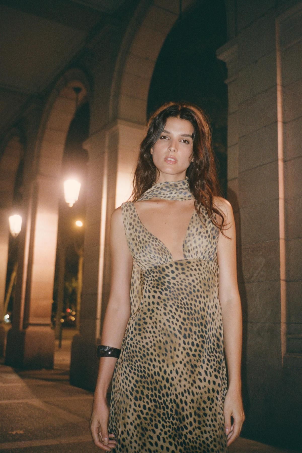 자라 애니멀 프린트 스카프 미디 원피스 8692/114 LEOPARD - 상세 이미지 4