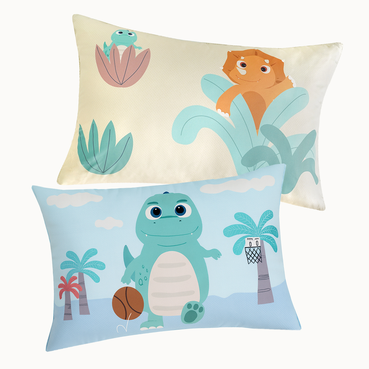 [단독특가] 알러지케어 캐릭터 누빔 키즈베개커버 All Season 맥스덩크 (공룡), 40x60cm