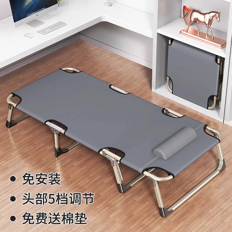 휴대용 접이식 간이 캠핑 야전침대 경량 와이드 56x175cm 보강 원형관 블랙 - 상세 이미지 5