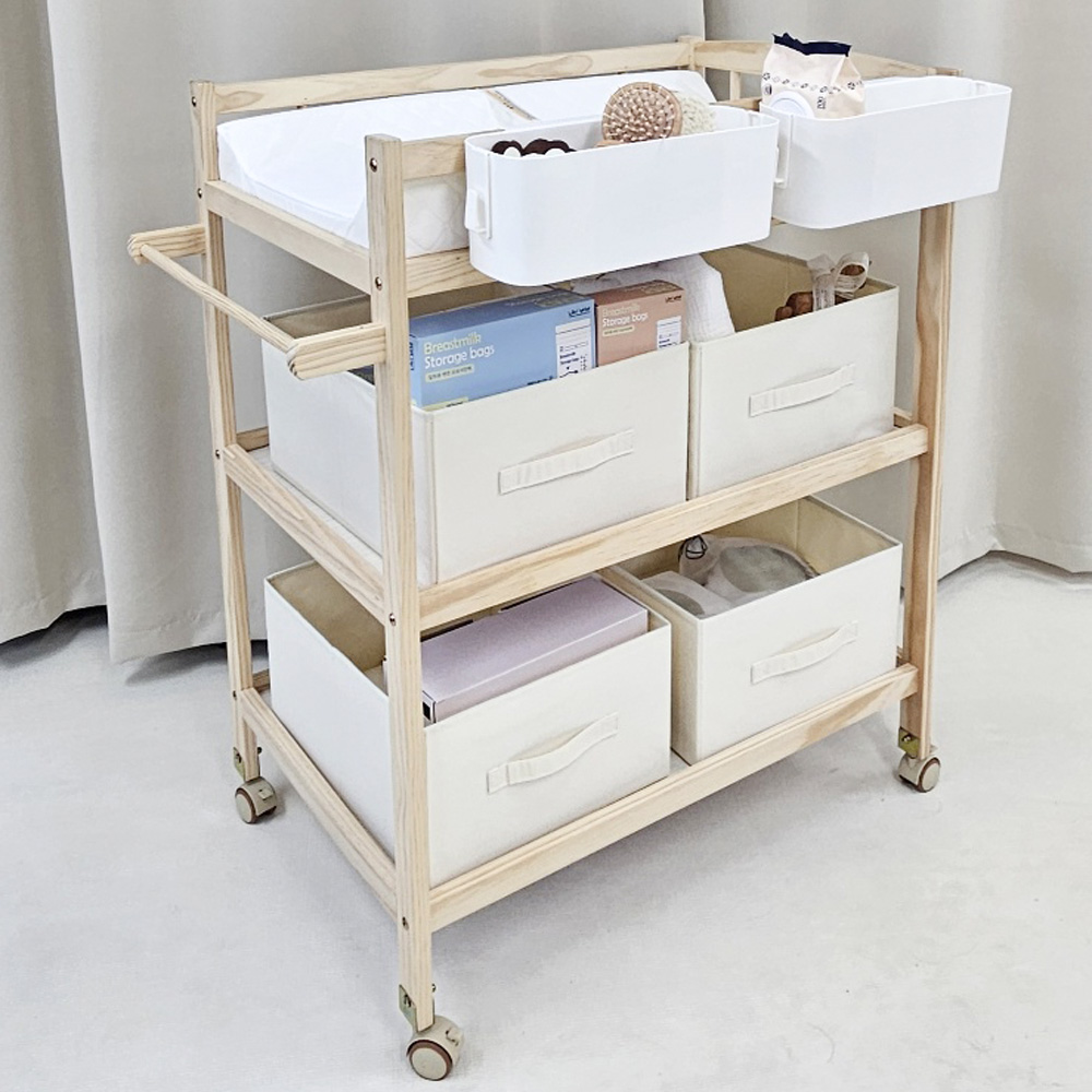 라비베베 아기 기저귀 교환대 정리함 보관함 패브릭 다용도 수납함