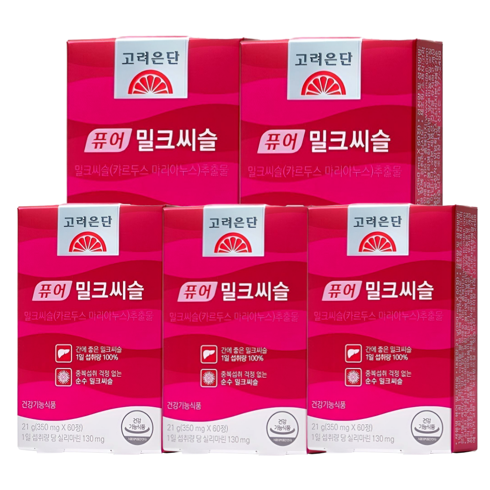 고려은단 밀크씨슬 퓨어 밀크시슬 간에좋은양양제 60정X5박스