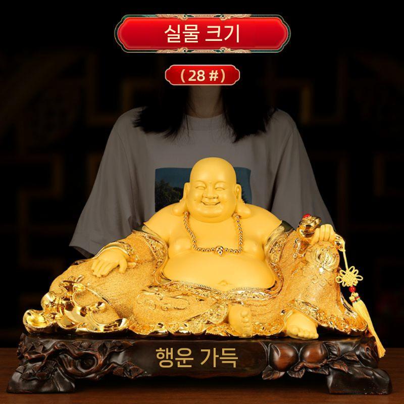 포대화상 부처님 달마 가정 불상 조각상 부처상 공예품 18   희망적인 축복 나뭇결 색상 - 상세 이미지 5