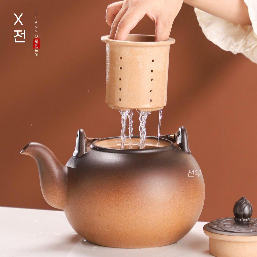 구리주전자 동주전자 빈티지 다도 티팟 대용량 - 상세 이미지 2
