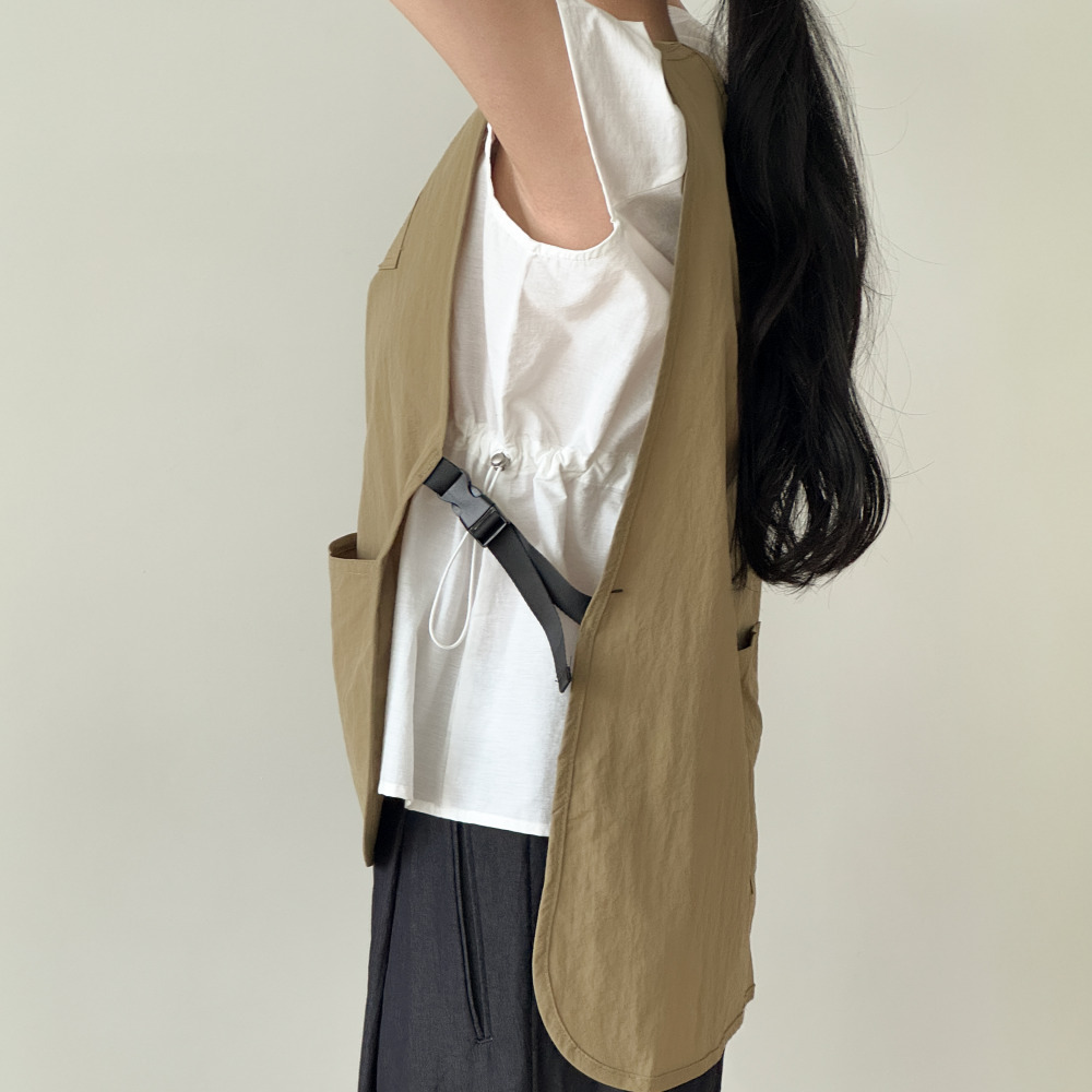 데이로이 조끼 앞치마 카페 바리스타 식당 짧은 롱 방수 앞치마 블랙