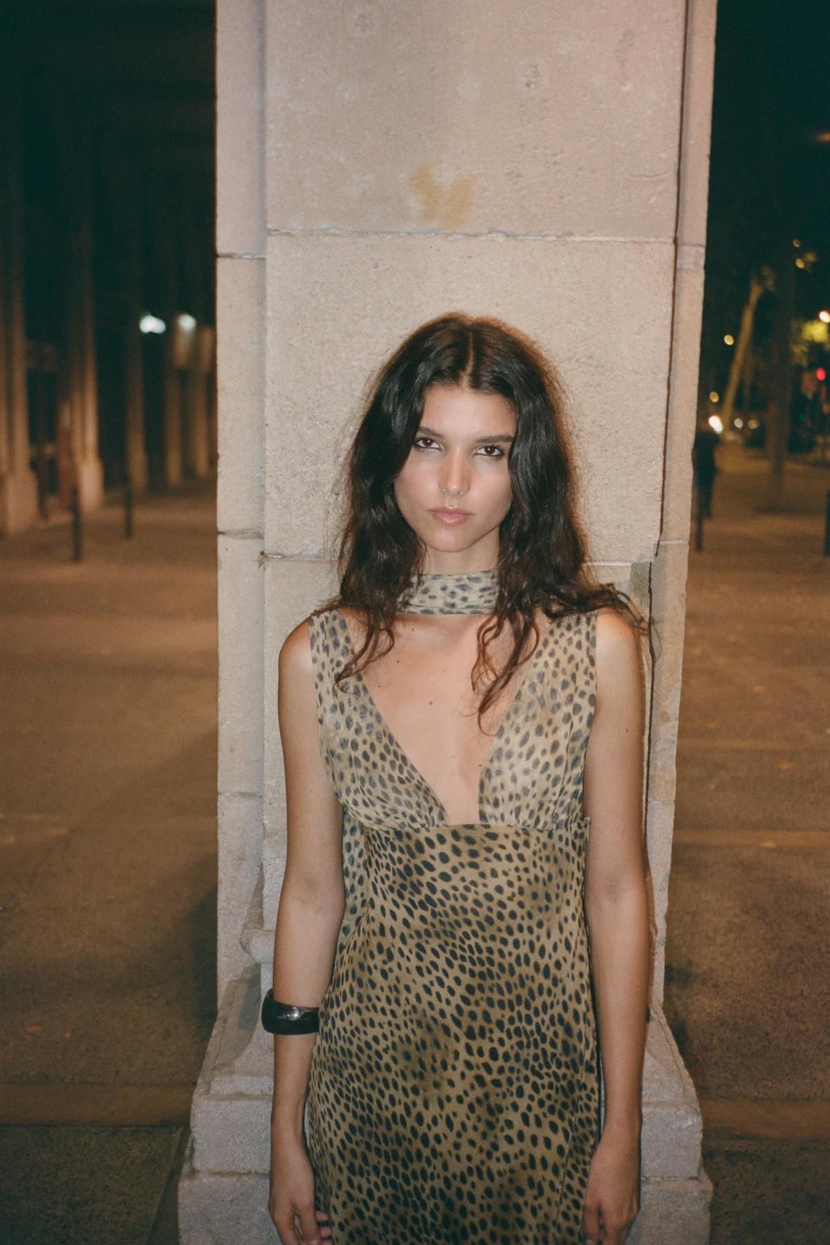 자라 애니멀 프린트 스카프 미디 원피스 8692/114 LEOPARD - 상세 이미지 3