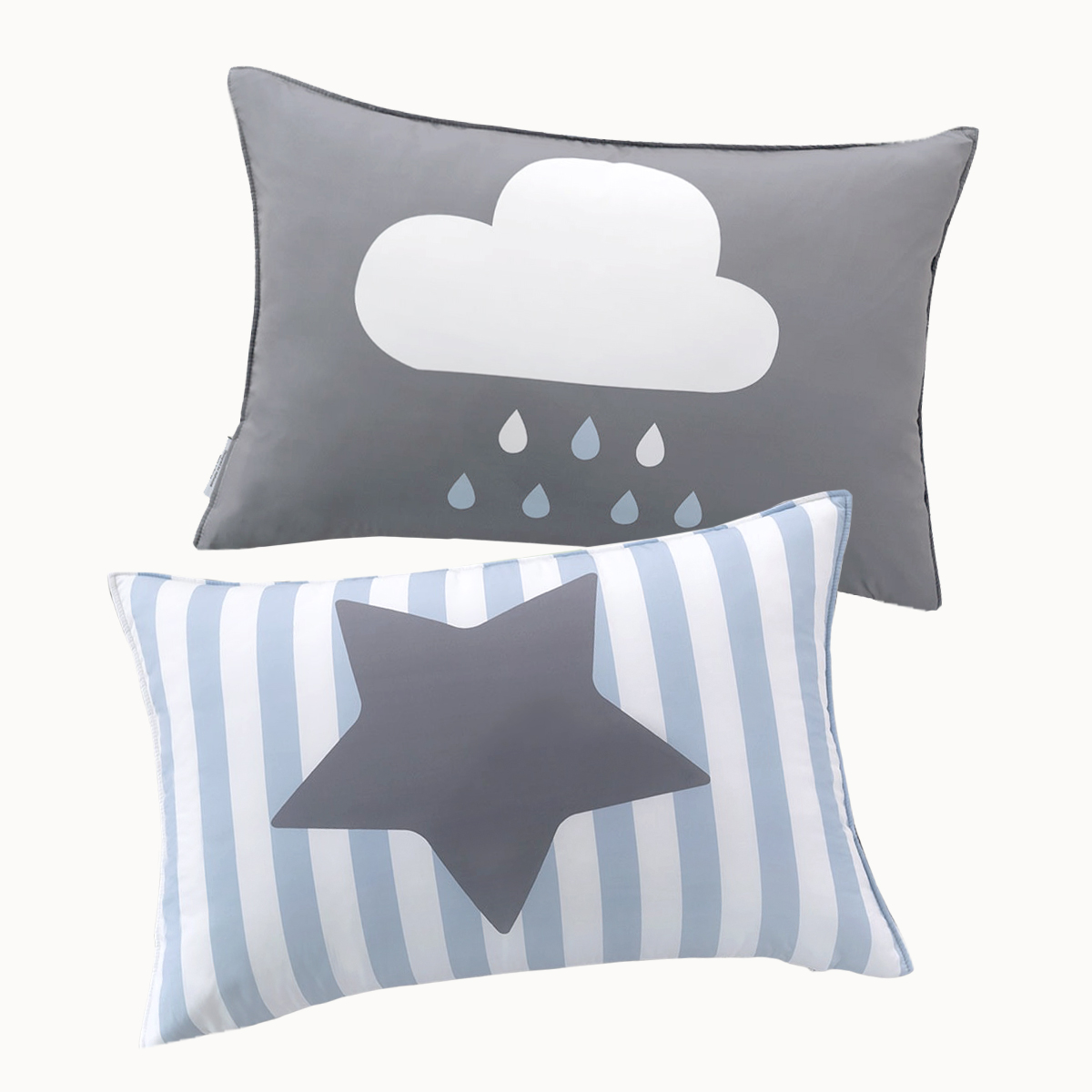 [단독특가] 알러지케어 캐릭터 누빔 키즈베개커버 All Season 스타패치 블루 (별우주), 40x60cm