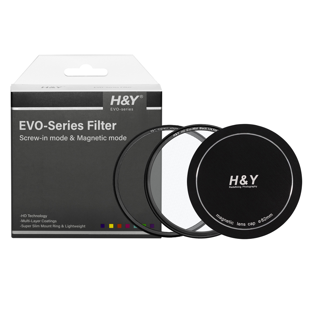 HNY HD EVO 블랙미스트 1/4 마그네틱필터 렌즈캡 세트 82mm - 상품 이미지