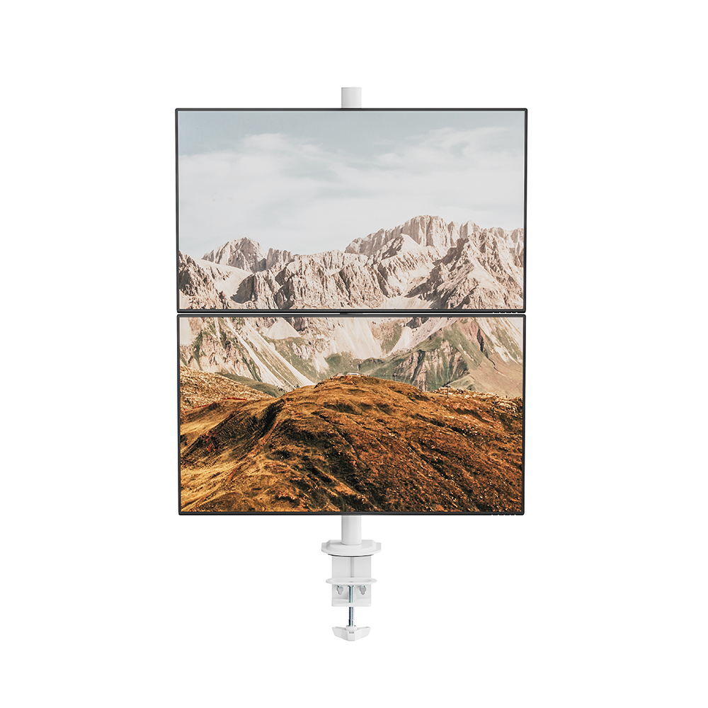 루나랩 모니터암 듀얼 거치대 세로 수직 상하 버티컬 화이트