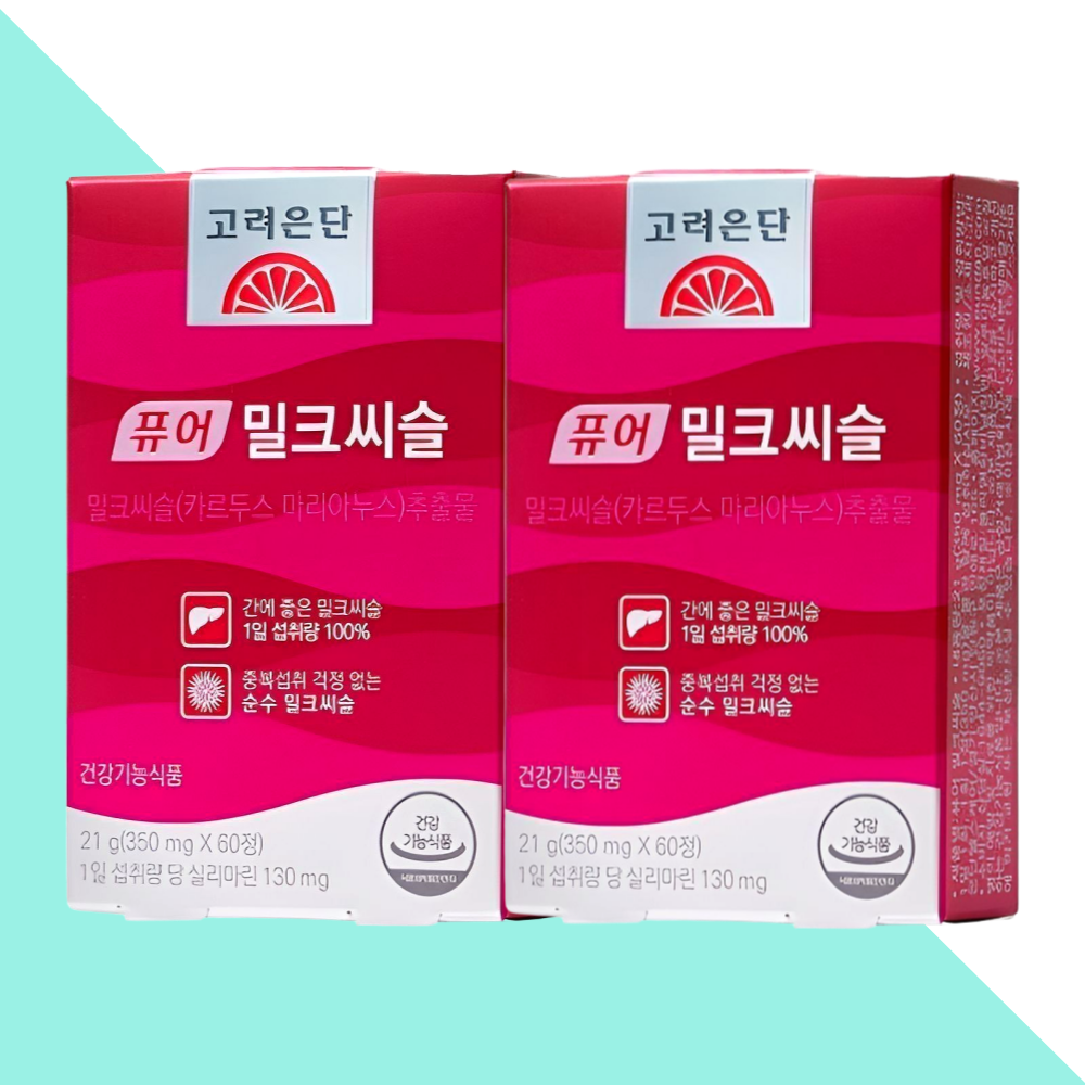 고려은단 퓨어 밀크씨슬 간에좋은영양제 밀크시슬 60정X2개