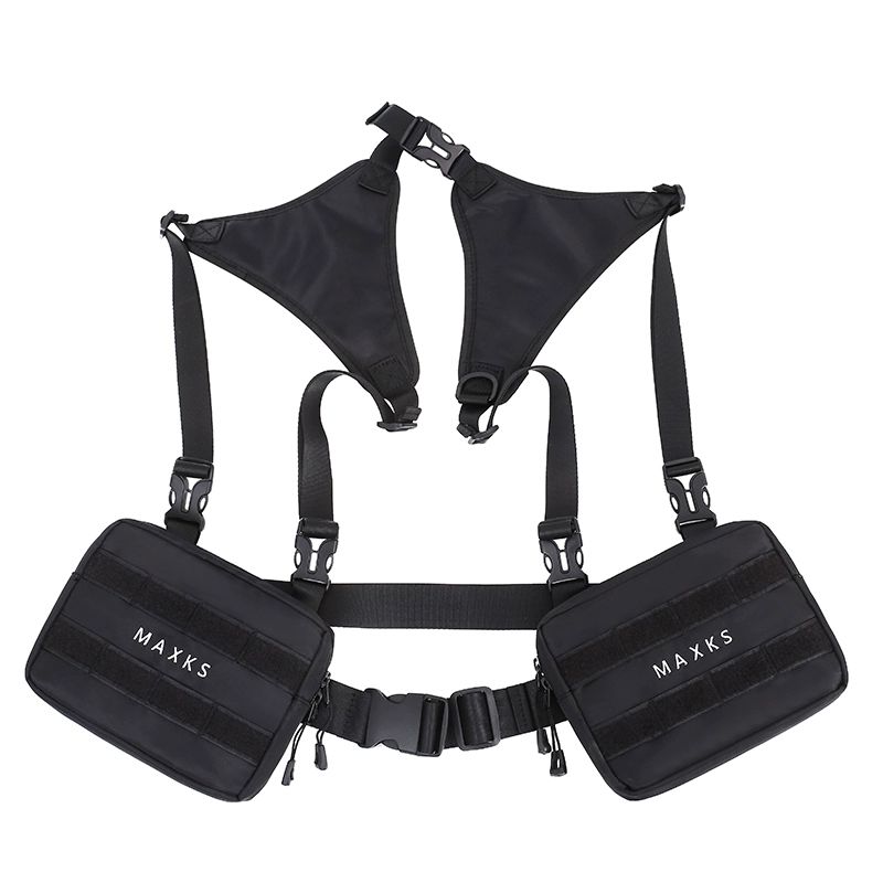 멀티포켓 전술조끼 검은색 작업 경량 멜빵 전투 힙합 A-black-MAXKS01 추가하고 - 상품 이미지