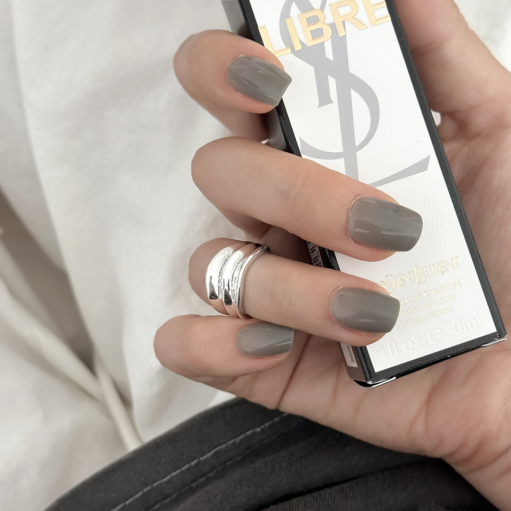 silver925 와이드 물결 웨이브 애끼 반지 실버 사이즈 조절 너클링 마디반지 - 상품 이미지