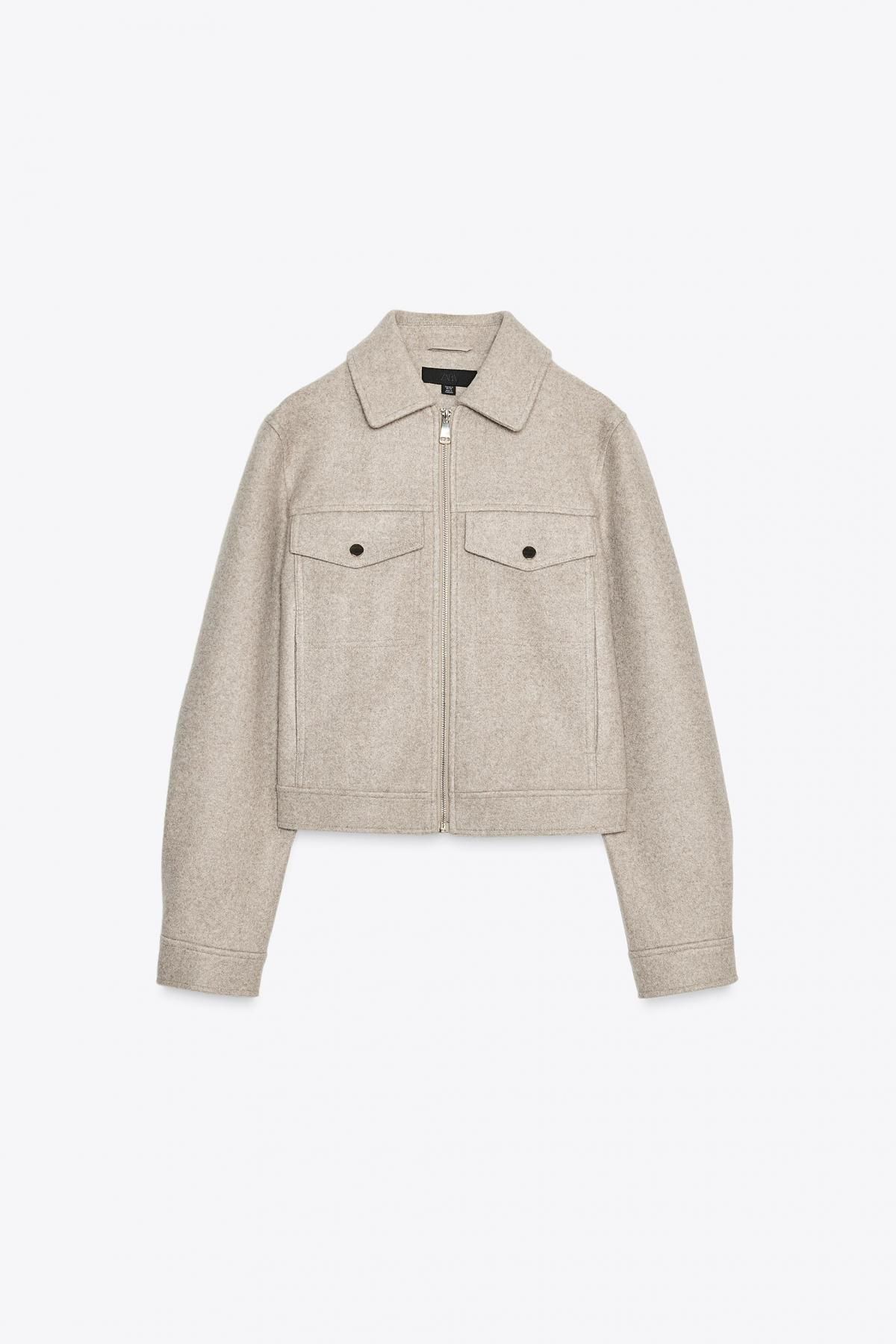 자라 소프트 크롭 집업 재킷 3046/265 BEIGE - 메인 이미지
