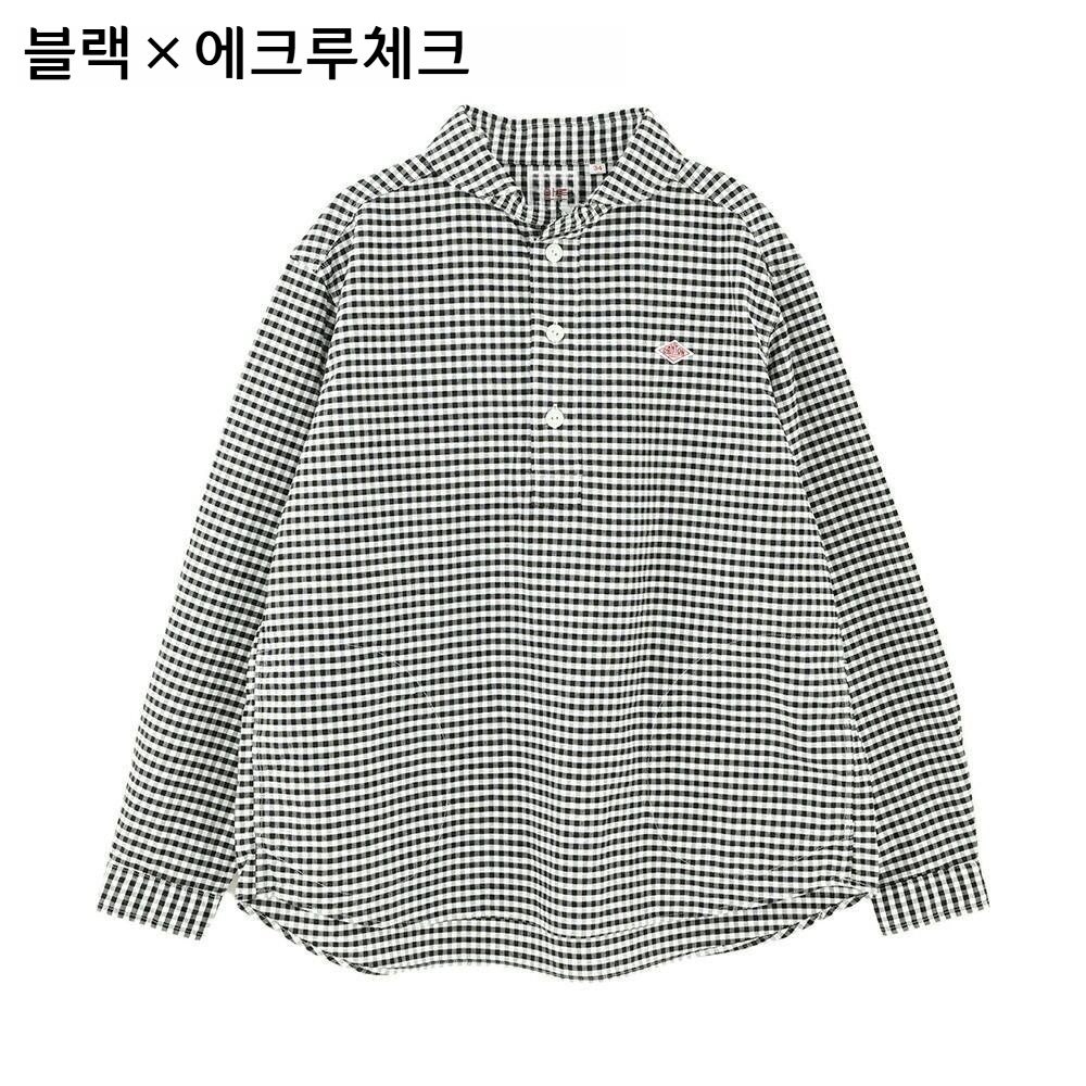 단톤 옥스포드 라운드카라 체크/스트라이프 셔츠 DT-B0281OXP 34 블랙/화이트체크 이미지 6