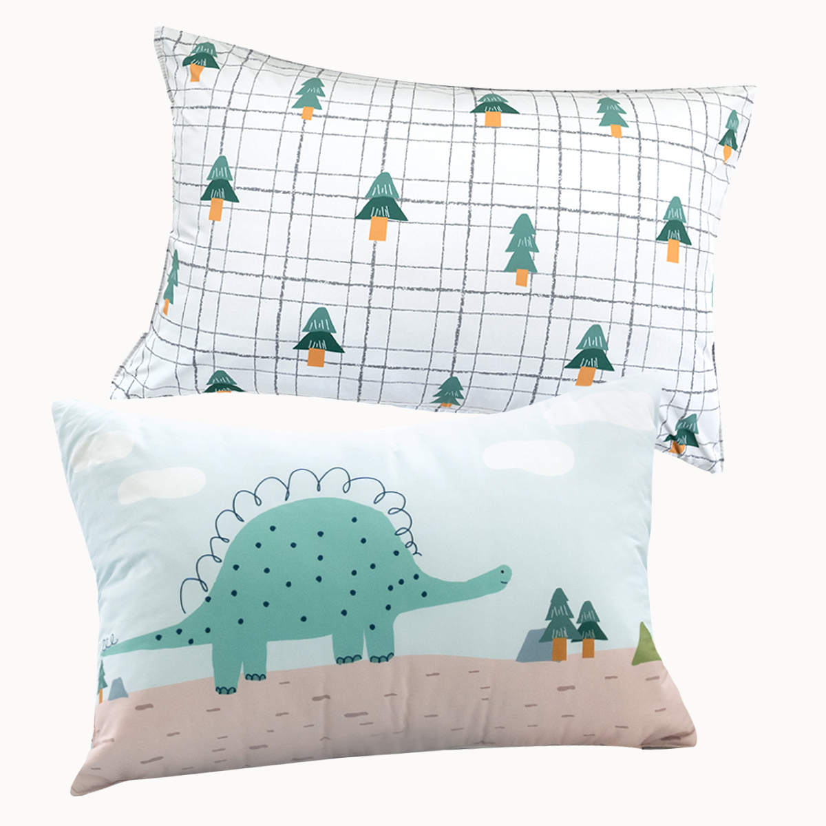 [단독특가] 알러지케어 캐릭터 누빔 키즈베개커버 All Season 디노랜드 (공룡), 40x60cm