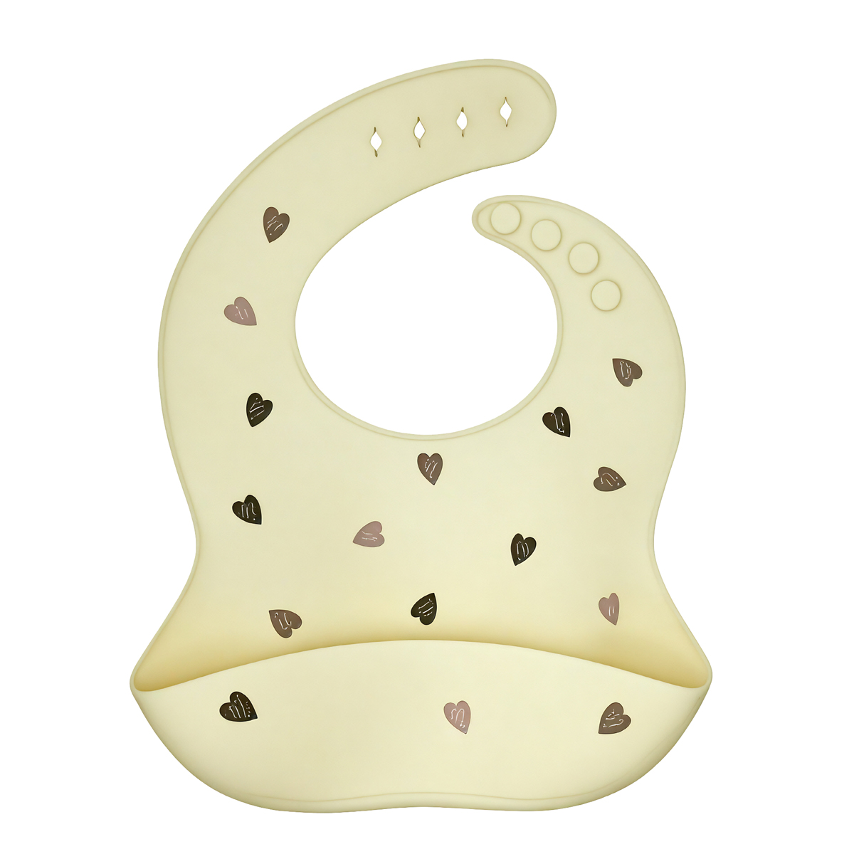 리틀그립 프리미엄 올 실리콘 턱받이 크림하트