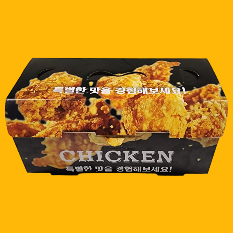 직사각형 FC-1 소 순살 한마리 합지 치킨박스 100매 통닭 포장용기 배달 상자 - 상품 이미지