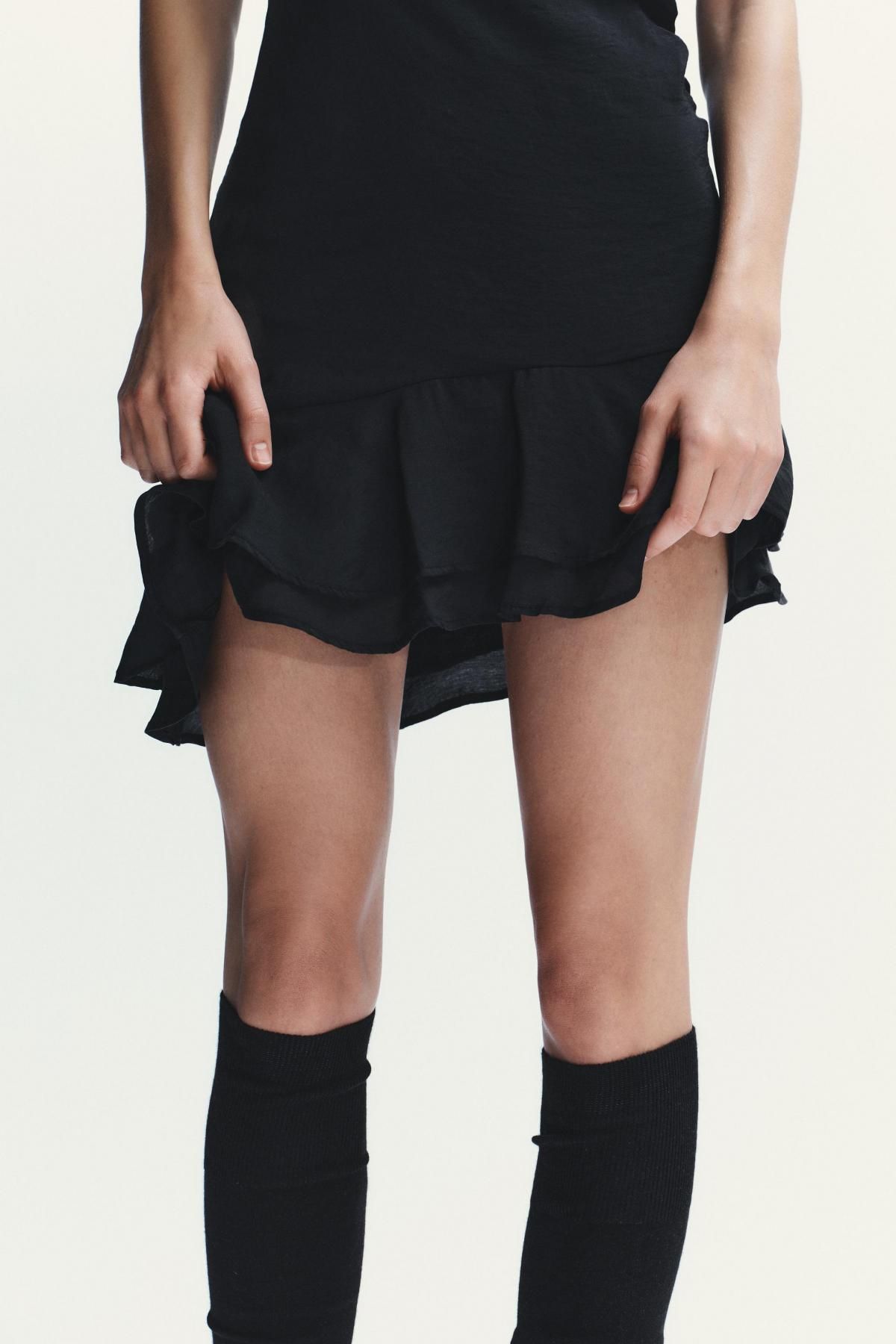 자라 시크 홀터넥 비대칭 미니 원피스 3067/252 BLACK - 상세 이미지 4