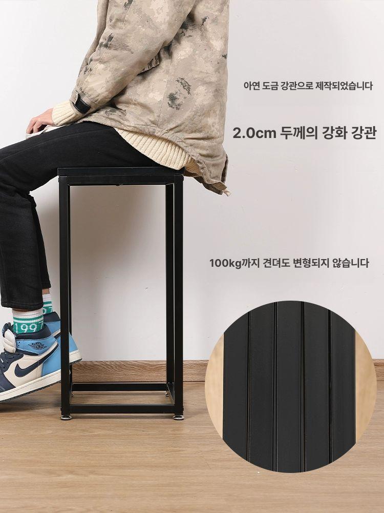 높은 사이드 테이블 탁자 거실 선반 원형 거실장 얇은 검정 프레임 길이25cmx너비40cm - 상세 이미지 5