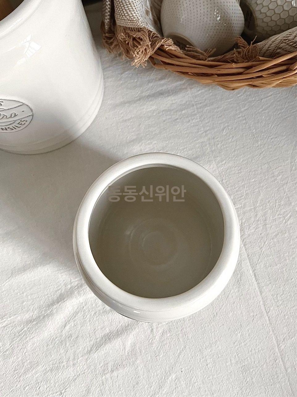 수저보관함 수저통 도자기 인테리어 수저함 숟가락통 중간사이즈 차 10.2cm 14.8cm - 상세 이미지 5