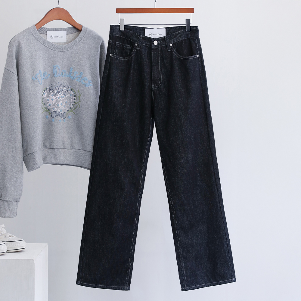 팔레스 사계절 난스판 스트레이트 일자핏 시즌리스 데님 팬츠 - 상품 이미지