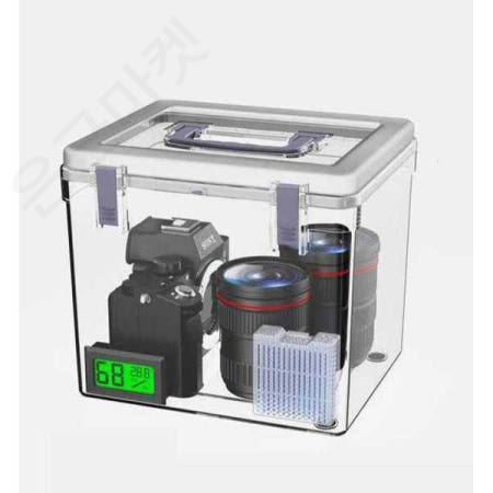 상세설명참조 [해외]카메라 미니 제습함 캐비닛 보관함 단층 심플 투명방습박스 중형+간이건조제