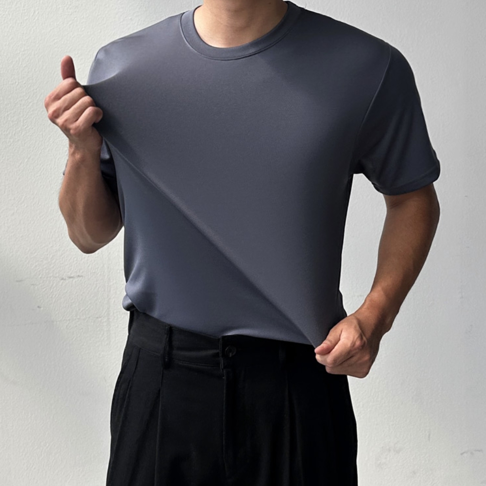 1+1 남자 랄스 오버핏 여름 얇은 아이스 쿨 에어리즘 매쉬 반팔티 - 상세 이미지 2