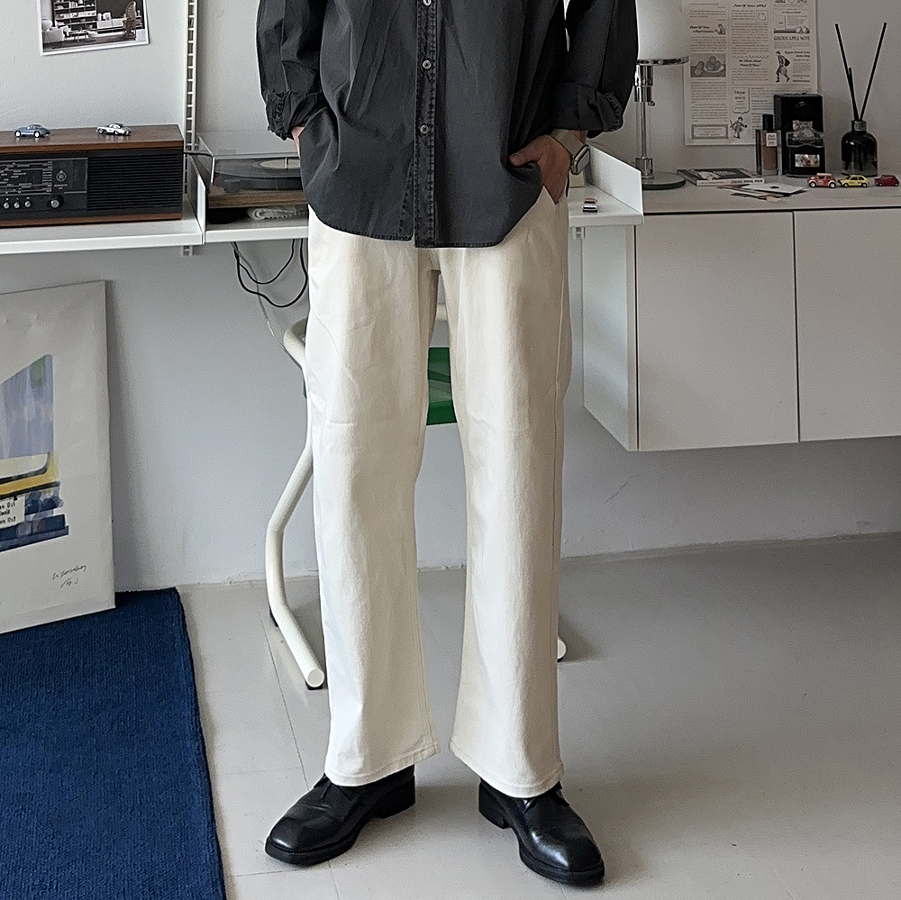 남자 바지 빅사이즈 밴딩 팬츠 면바지 남자 와이드팬츠