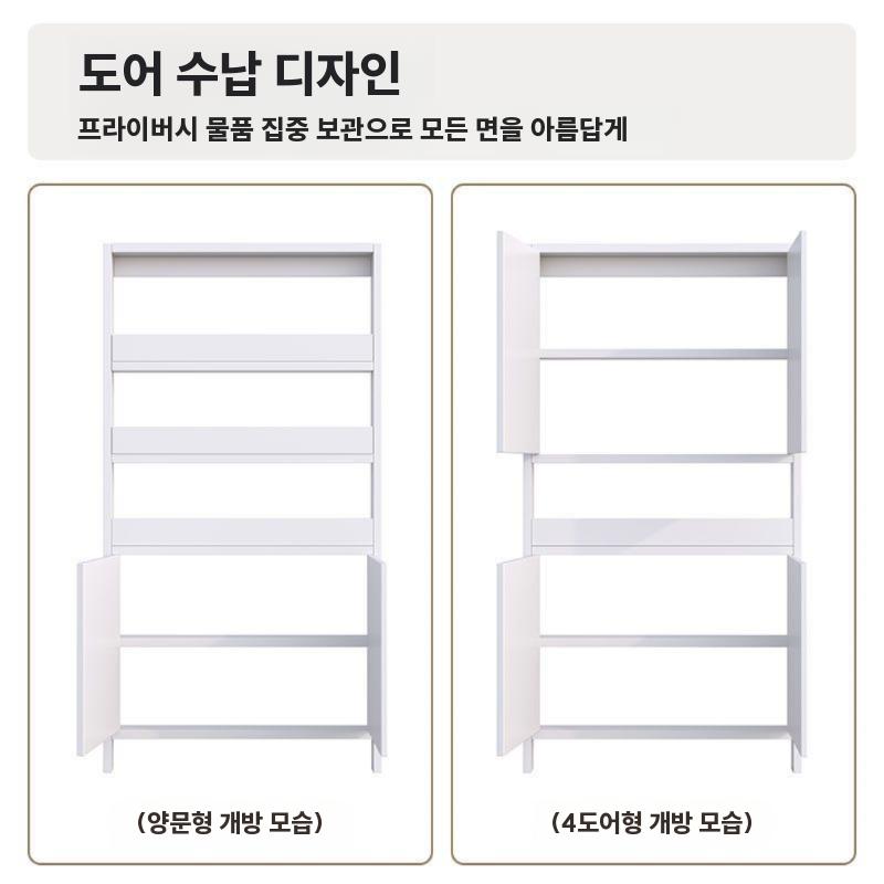 초박형 틈새장 현관 침실 문뒤 슬림 수납장 폭좁은 선반 A / 60x12x180cm 흰색 - 상세 이미지 4