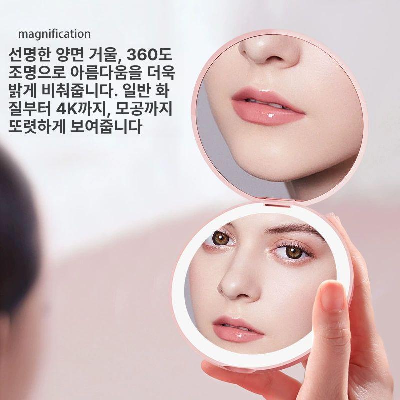 자외선 차단 미러 거울용 필터 뷰티거울 LED 화장거울 화이트 건전지형 2배 - 상세 이미지 3