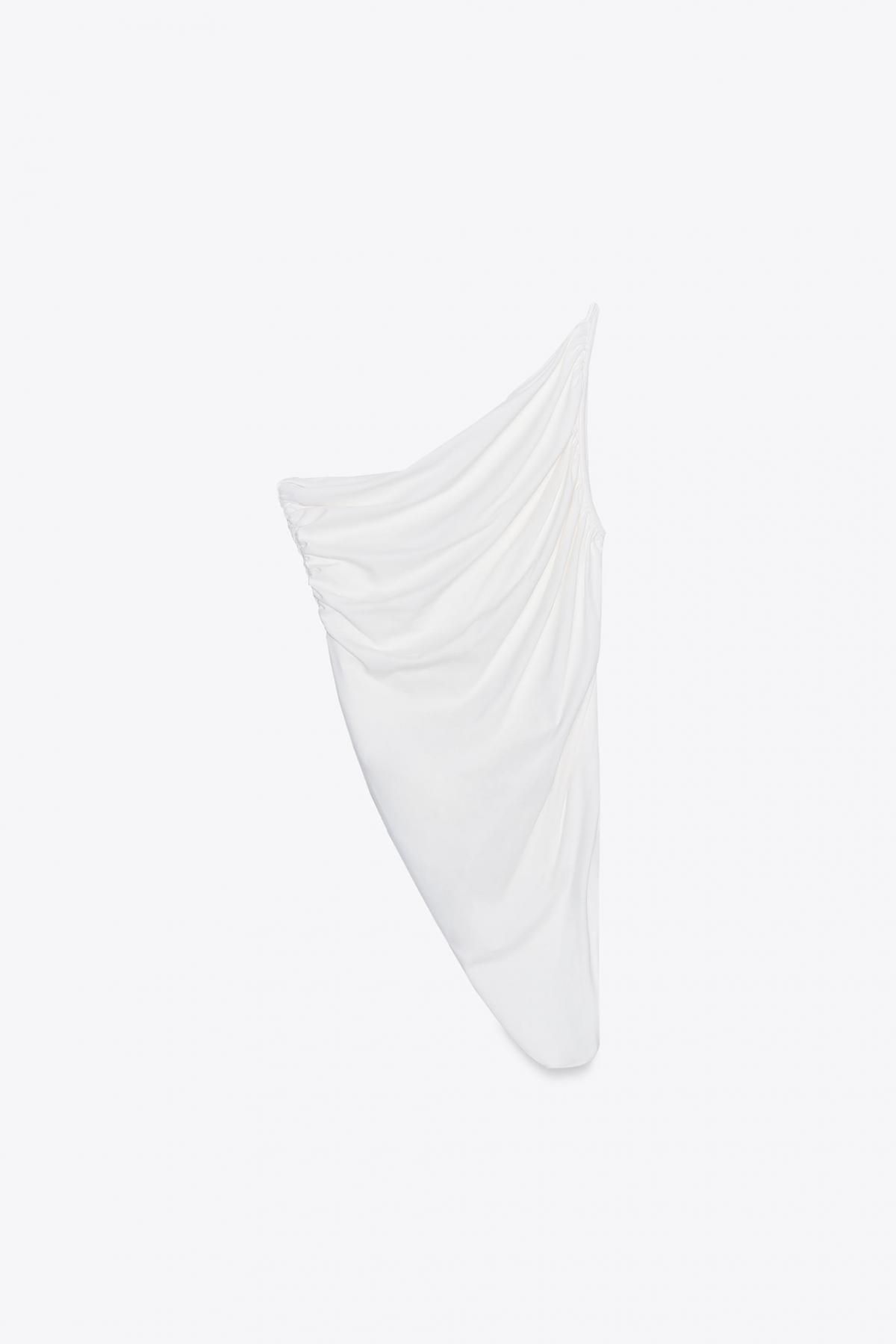 자라 모던 드레이프 비대칭 니트 바디수트 1026/172 OYSTER-WHITE - 메인 이미지