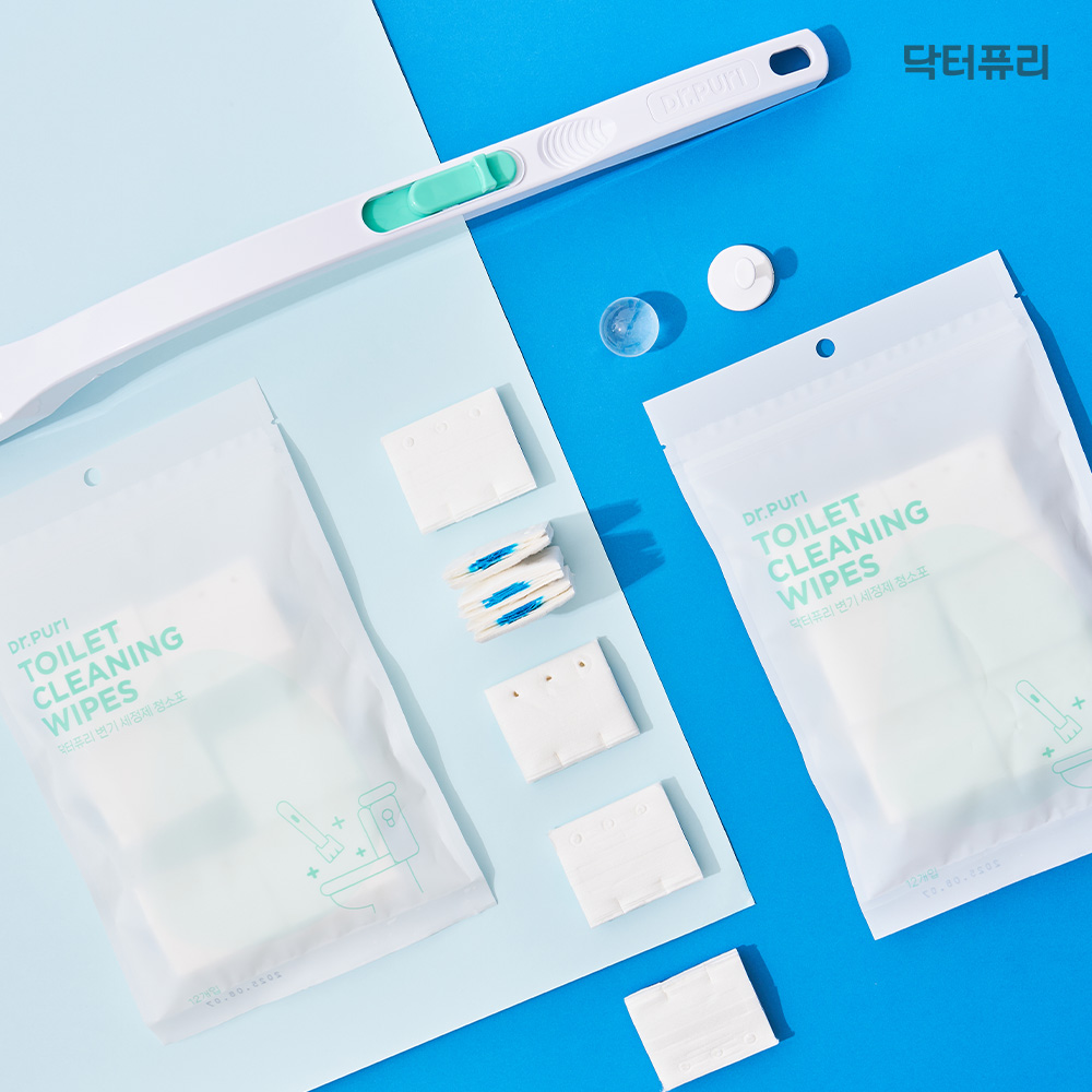 New 닥터퓨리 간편청소 변기세정제 스틱+청소포 12개입 포함 변기클리너스틱 이미지 2