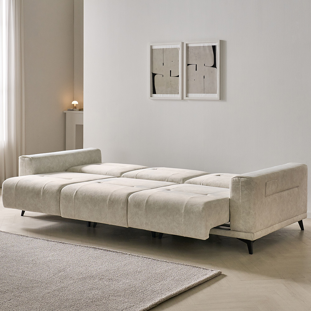 스코나 더스빌 아쿠아텍스 패브릭 모션 슬라이딩 무빙 침대 4인 리클라이너 소파