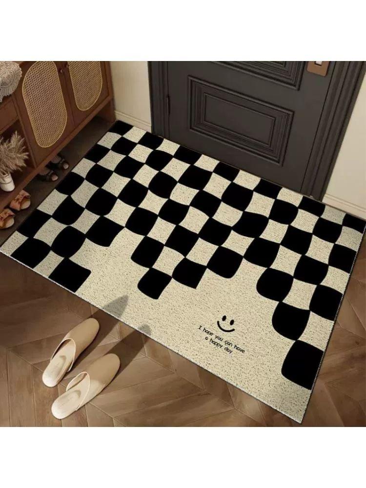 현관 발판 패턴 반달 꽃무늬 플라워 화장실 발깔개 QC-천천류잉 120x140cm 문틈안걸림 - 상품 이미지