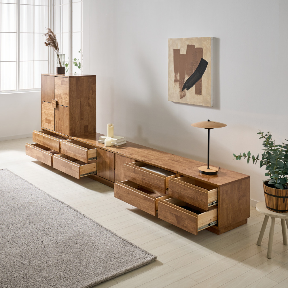 주 1800 거실 안방 tv다이 선반 서랍장 원목 낮은 거실장