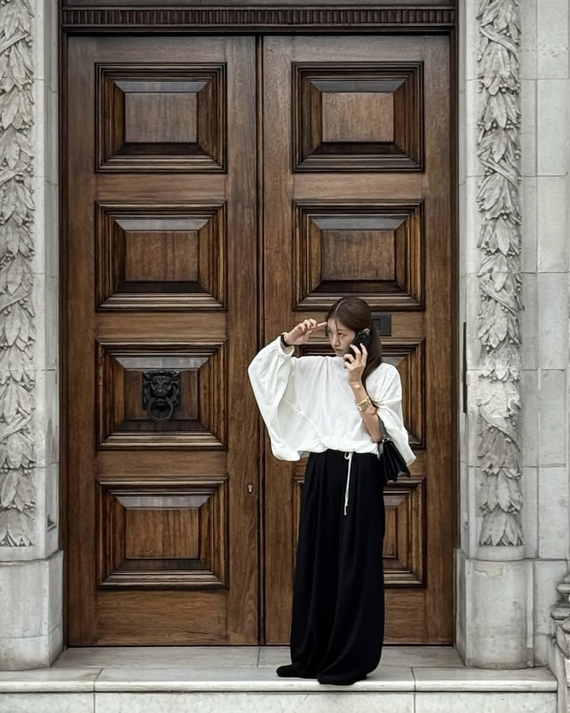 [당일발송] 아웃핏 토호 팬츠 와이드 맥시 찰랑 밴딩팬츠 (블랙) - 상세 이미지 2