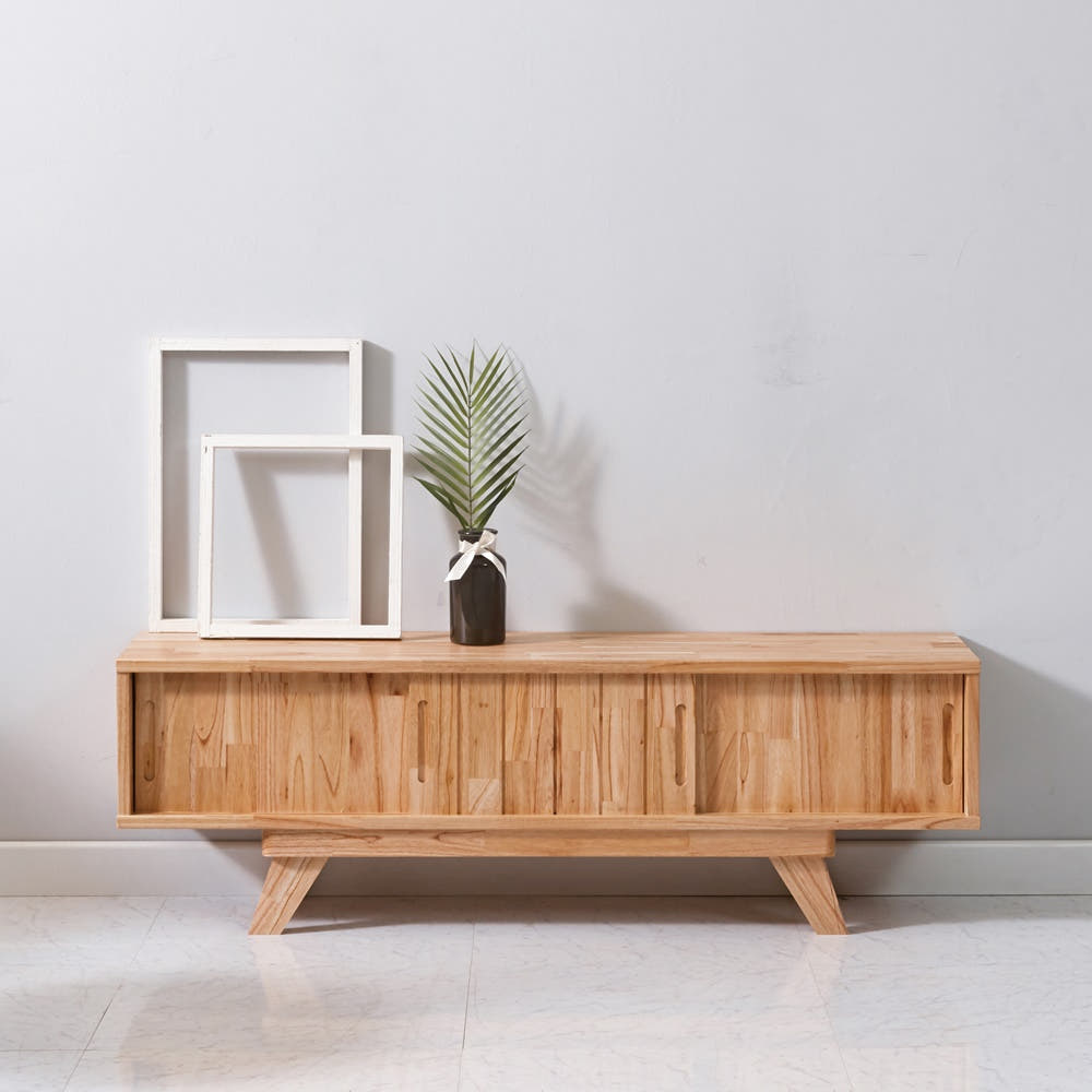포레 안방티비장 북유럽 원목 거실장 낮은 tv장식장 1200
